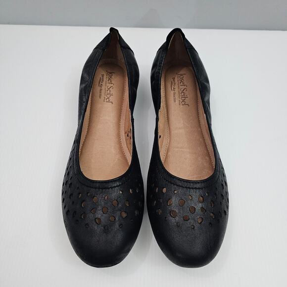 NEW Josef Seibel Pippa 29 Flat Women EU 41 Black Leather Perforated Comfy Ballet - Picture 4 of 15
